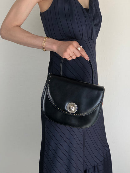 CELINE Starball Round Handbag Black Vintage 2ngrau