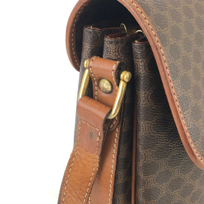 CELINE Macadam Blason Shoulder bag Brown Vintage Old Celine u88gsk