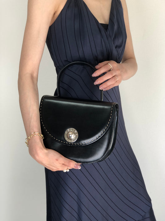 CELINE Starball Round Handbag Black Vintage 2ngrau