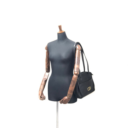 Christian Dior CD logo Leather Totebag Shoulderbag Black Vintage x3b2j4