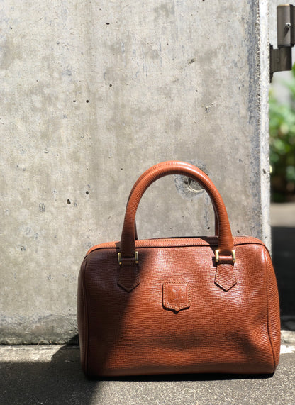 CELINE Leather Mini Boston bag Handbag Brown Vintage Old CELINE prczmn