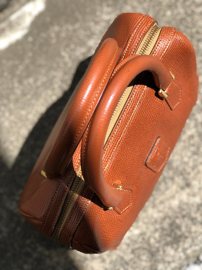 CELINE Leather Mini Boston bag Handbag Brown Vintage Old CELINE prczmn