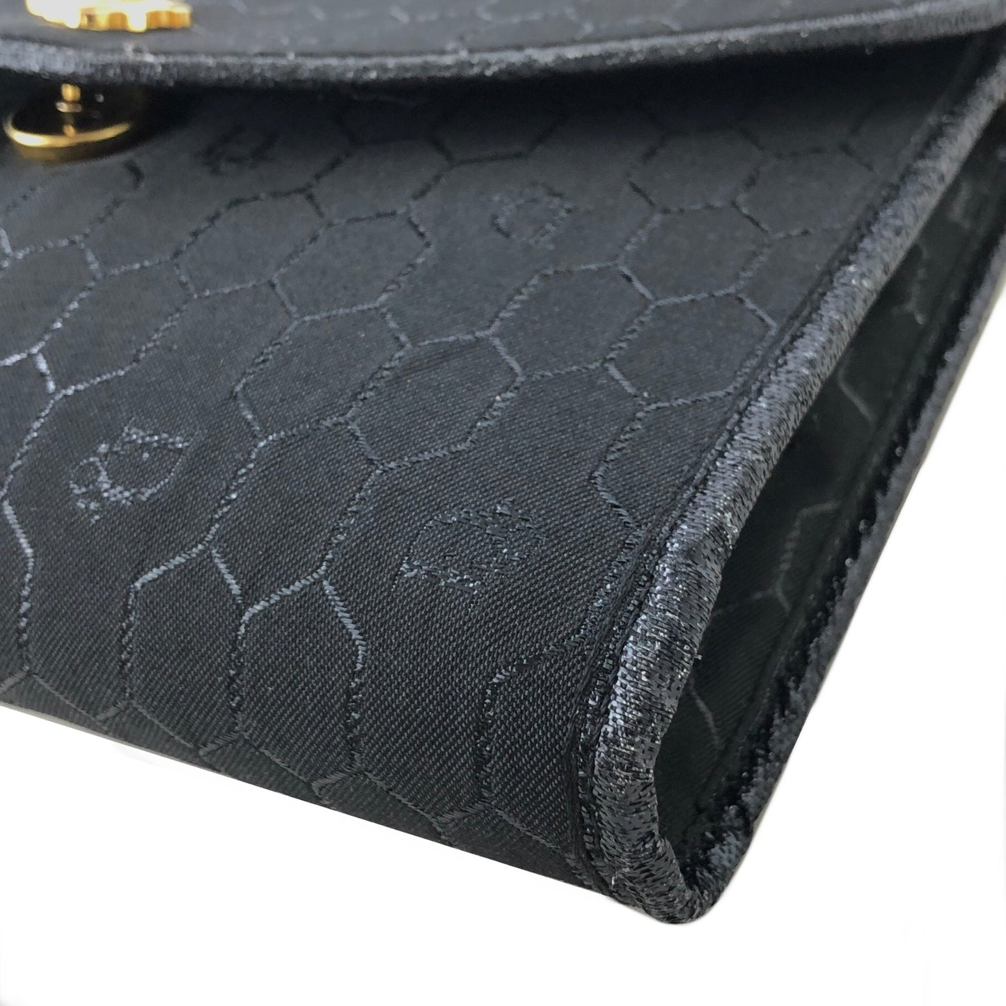 Christian Dior Honeycomb Pattern Chain Jacquard Crossbody Shoulder bag Black Vintage bbrcta