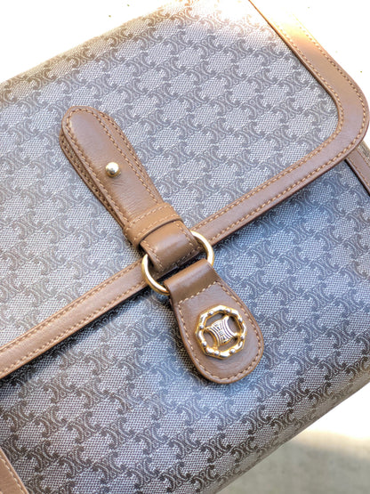 CELINE Macadam Blason Shoulder bag Beige Vintage Old CELINE dbmh2p