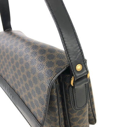 CELINE Macadam Logo Shoulder bag Black Vintage Old Celine i22hgt