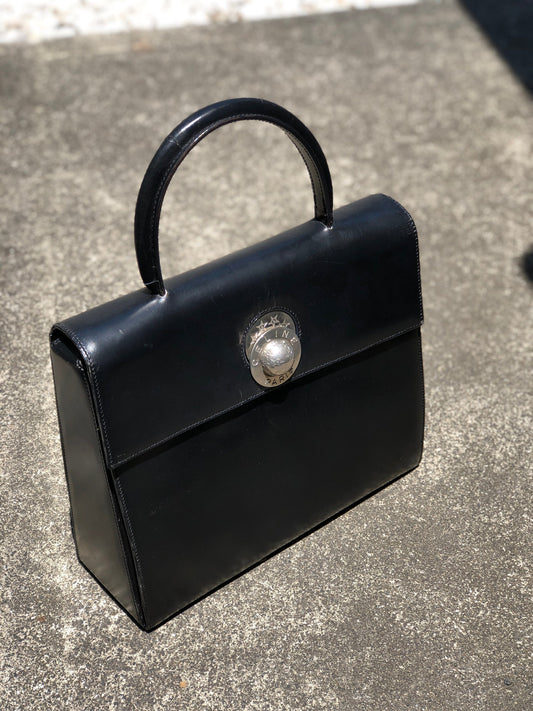 CELINE Starball Top handle Handbag Black Old Celine Vintage sdwybh