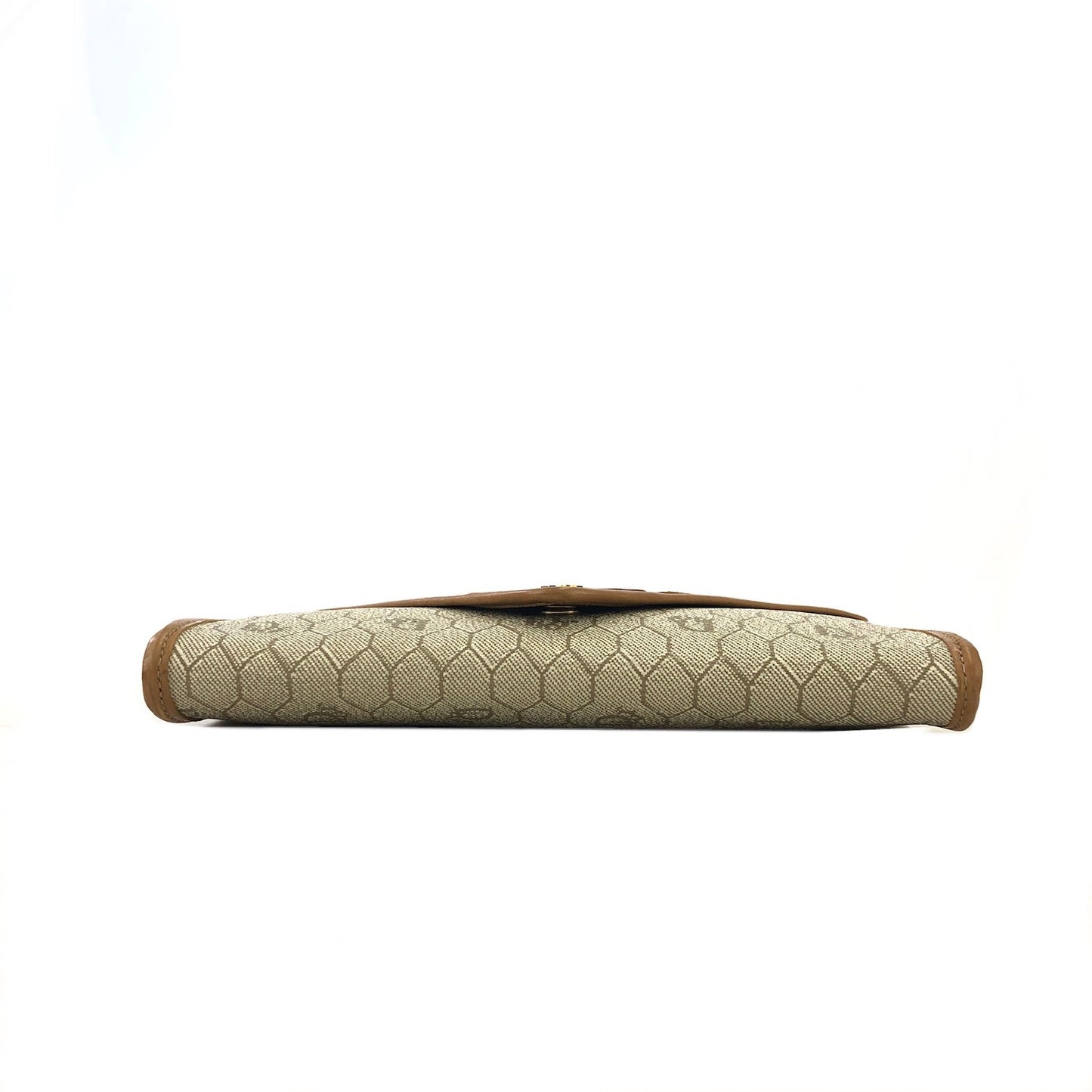 Christian Dior Logo Honeycomb Pattern Chain Crossbody Shoulderbag Beige Vintage Old 4zic2c