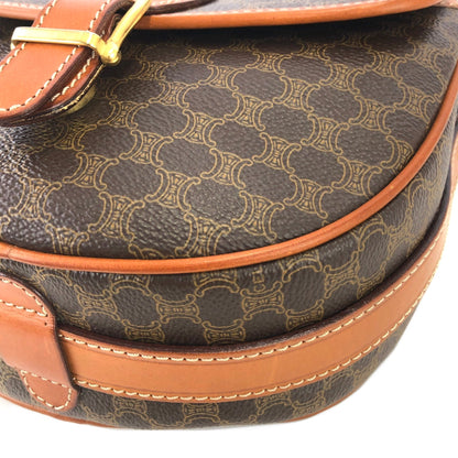 CELINE Macadam Buckle Crossbody Shoulder bag Brown Vintage Old Celine mhrgwf