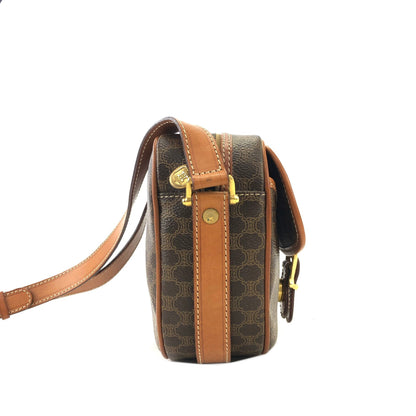 CELINE Macadam Buckle Crossbody Shoulder bag Brown Vintage Old Celine mhrgwf