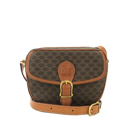 CELINE Macadam Buckle Crossbody Shoulder bag Brown Vintage Old Celine mhrgwf