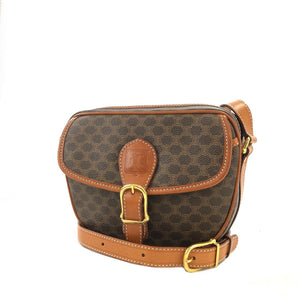 CELINE Macadam Buckle Crossbody Shoulder bag Brown Vintage Old Celine mhrgwf