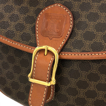 CELINE Macadam Buckle Crossbody Shoulder bag Brown Vintage Old Celine mhrgwf