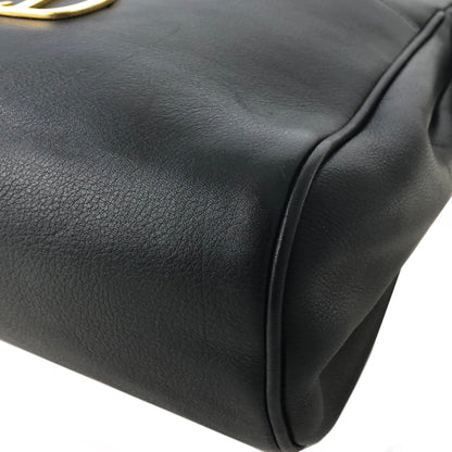 Christian Dior CD logo Leather Totebag Shoulderbag Black Vintage x3b2j4