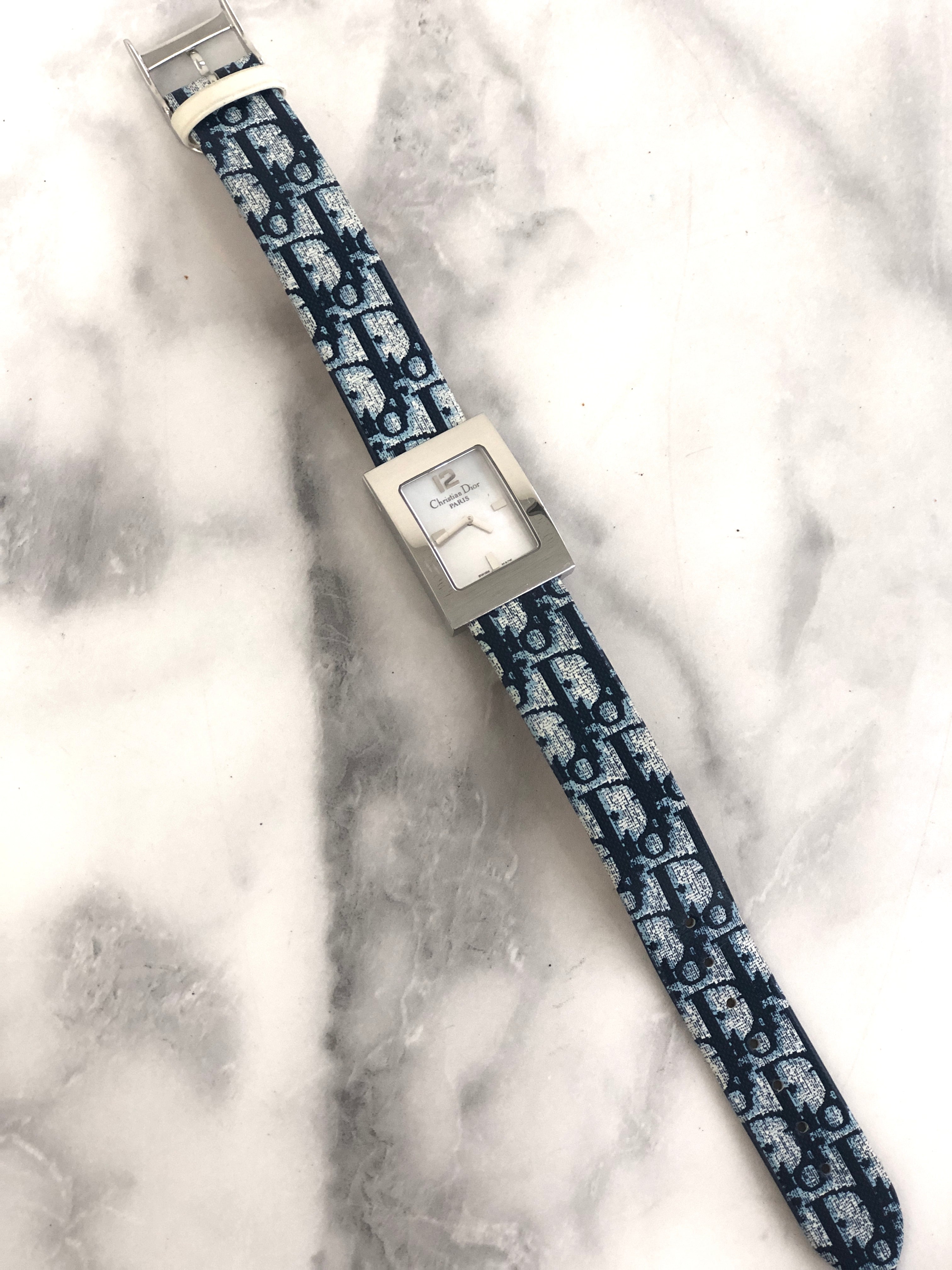 Christian Dior Trotter Watch Blue×Silver Vintage mjjp4z – VintageShop solo