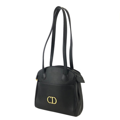 Christian Dior CD logo Leather Totebag Shoulderbag Black Vintage x3b2j4