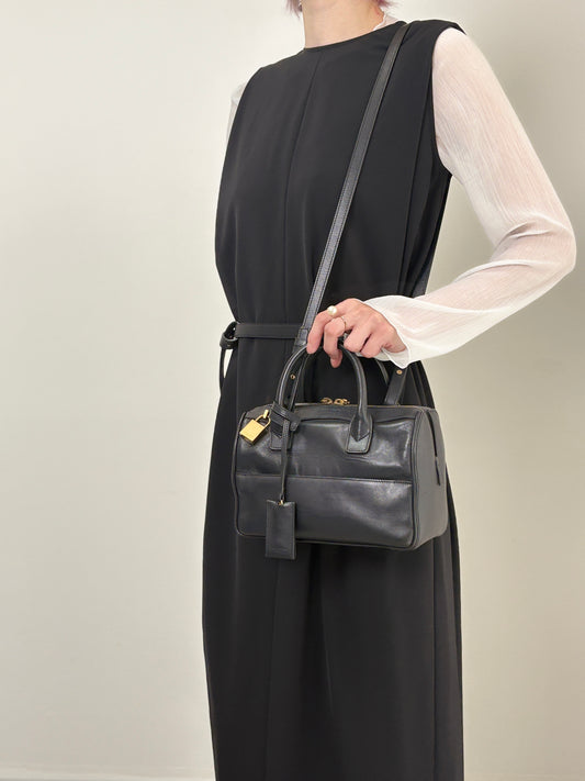 Yves Saint Laurent Two-way Handbag Shoulder bag Black Vintage 5fmarg