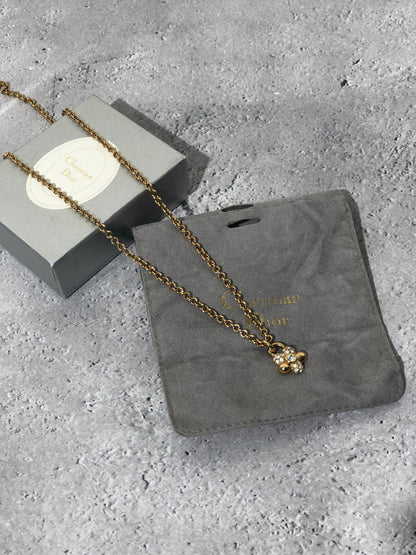 Christian Dior 花朵項鍊 金色 復古 hatpga 