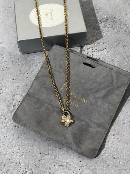 Christian Dior 花朵項鍊 金色 復古 hatpga 