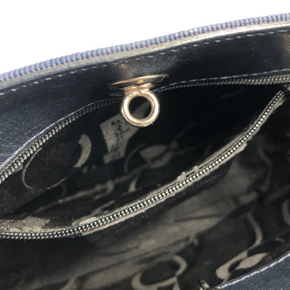 Salvatore Ferragamo Vala Ribbon Fabric Handbag Navy Vintage Old s3fvd3