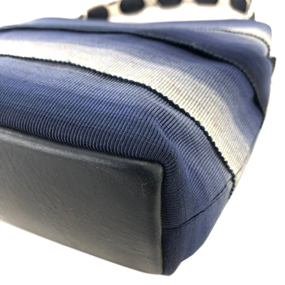 Salvatore Ferragamo Vala Ribbon Fabric Handbag Navy Vintage Old s3fvd3