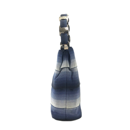 Salvatore Ferragamo Vala Ribbon Fabric Handbag Navy Vintage Old s3fvd3
