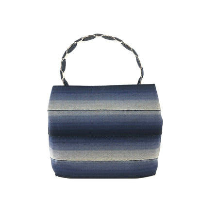 Salvatore Ferragamo Vala Ribbon Fabric Handbag Navy Vintage Old s3fvd3