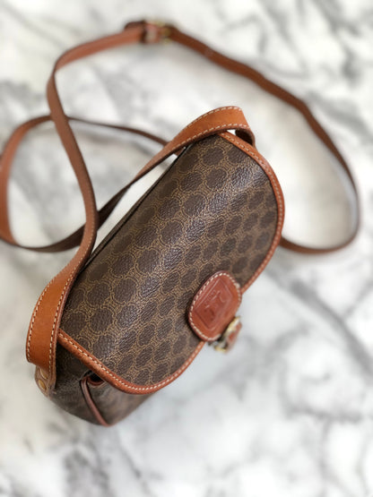 CELINE Macadam Blason Crossbody Shoulder bag Brown vintage Old Celine ifxa4f