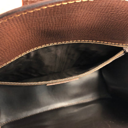 CELINE Gancini Leather Shoulder bag Brown Vintage Old Celine xwf2dw