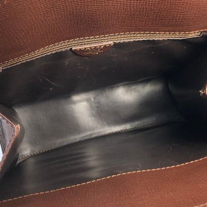 CELINE Gancini Leather Shoulder bag Brown Vintage Old Celine xwf2dw