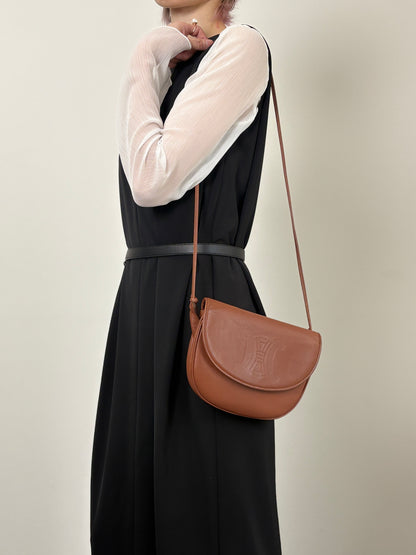 CELINE Blason Shoulder bag Brown Vintage c75hyk