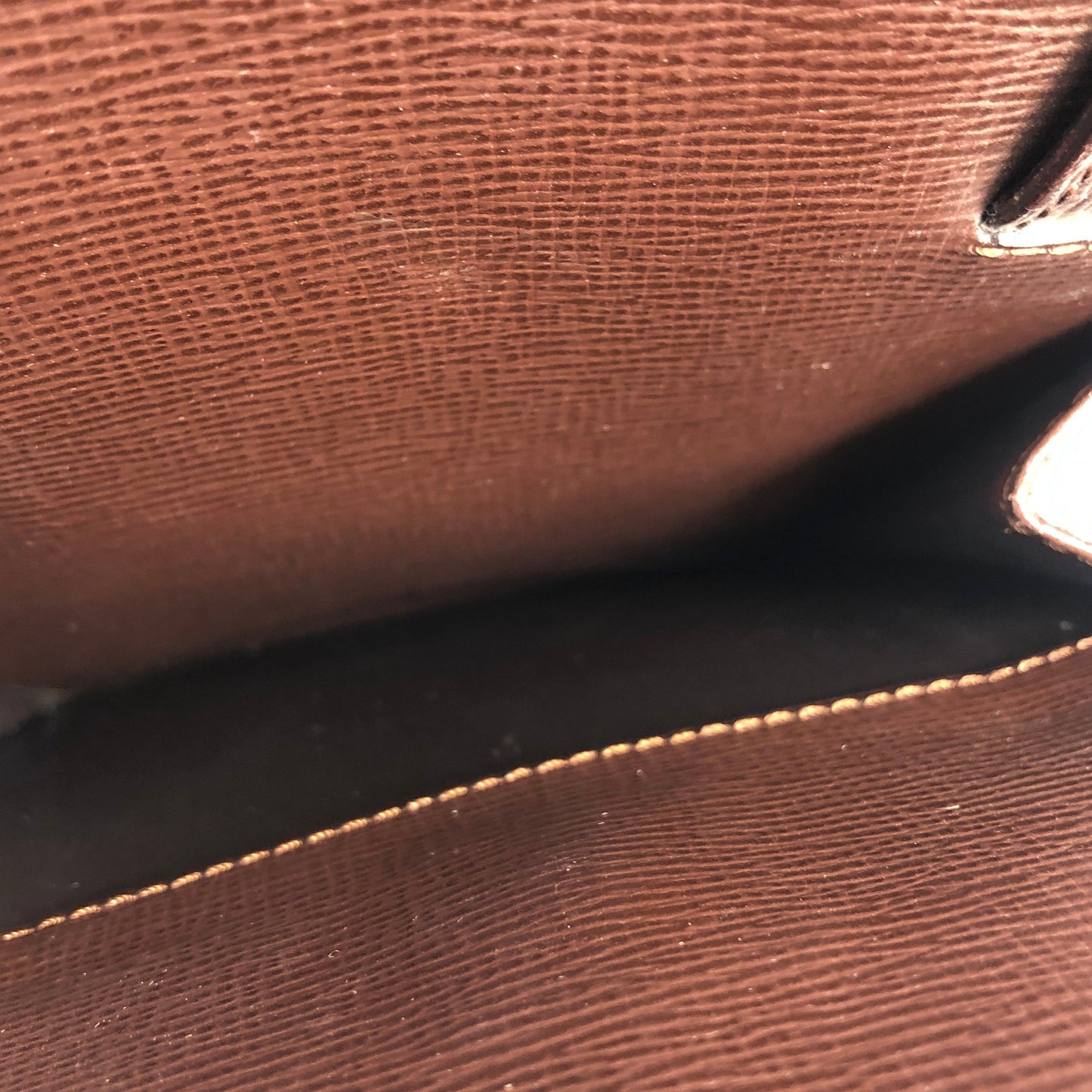CELINE Gancini Leather Shoulder bag Brown Vintage Old Celine xwf2dw
