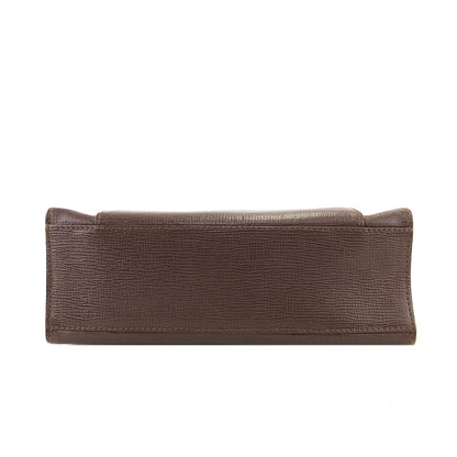 CELINE Gancini Leather Shoulder bag Brown Vintage Old Celine xwf2dw