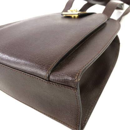 CELINE Gancini Leather Shoulder bag Brown Vintage Old Celine xwf2dw