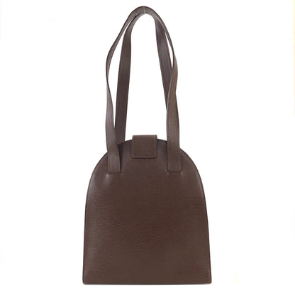 CELINE Gancini Leather Shoulder bag Brown Vintage Old Celine xwf2dw