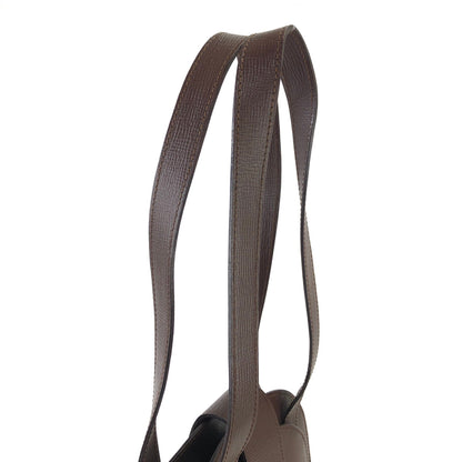 CELINE Gancini Leather Shoulder bag Brown Vintage Old Celine xwf2dw