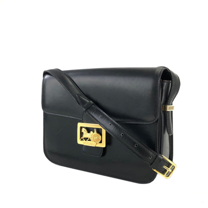 CELINE 馬車斜背包肩背包黑色復古舊款 CELINE 43kntg