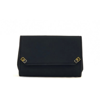 GUCCI  GG motif satin clutch bag black vintage old axi4gv