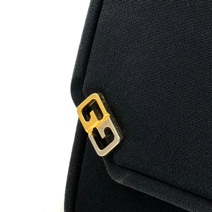 GUCCI  GG motif satin clutch bag black vintage old axi4gv