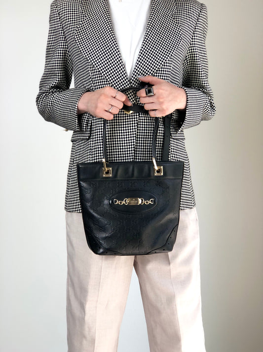 GUCCI Totebag Black 145994 Vintage gfpgkn