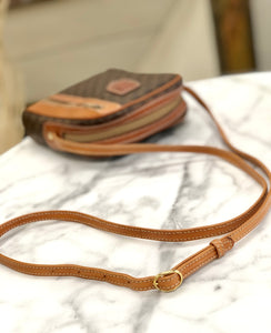 CELINE Macadam Blason Front zipper Crossbody Shoulder bag Brown vintage Old Celine cxricc