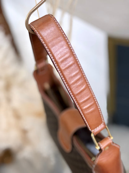 CELINE Macadam Blason Turn lock One handle Shoulder bag Hobo bag Brown Vintage Old CELINE yjpxgm