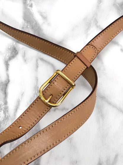 CELINE Macadam Gancini Round Shoulderbag Beige Vintage Old celine 6pybra