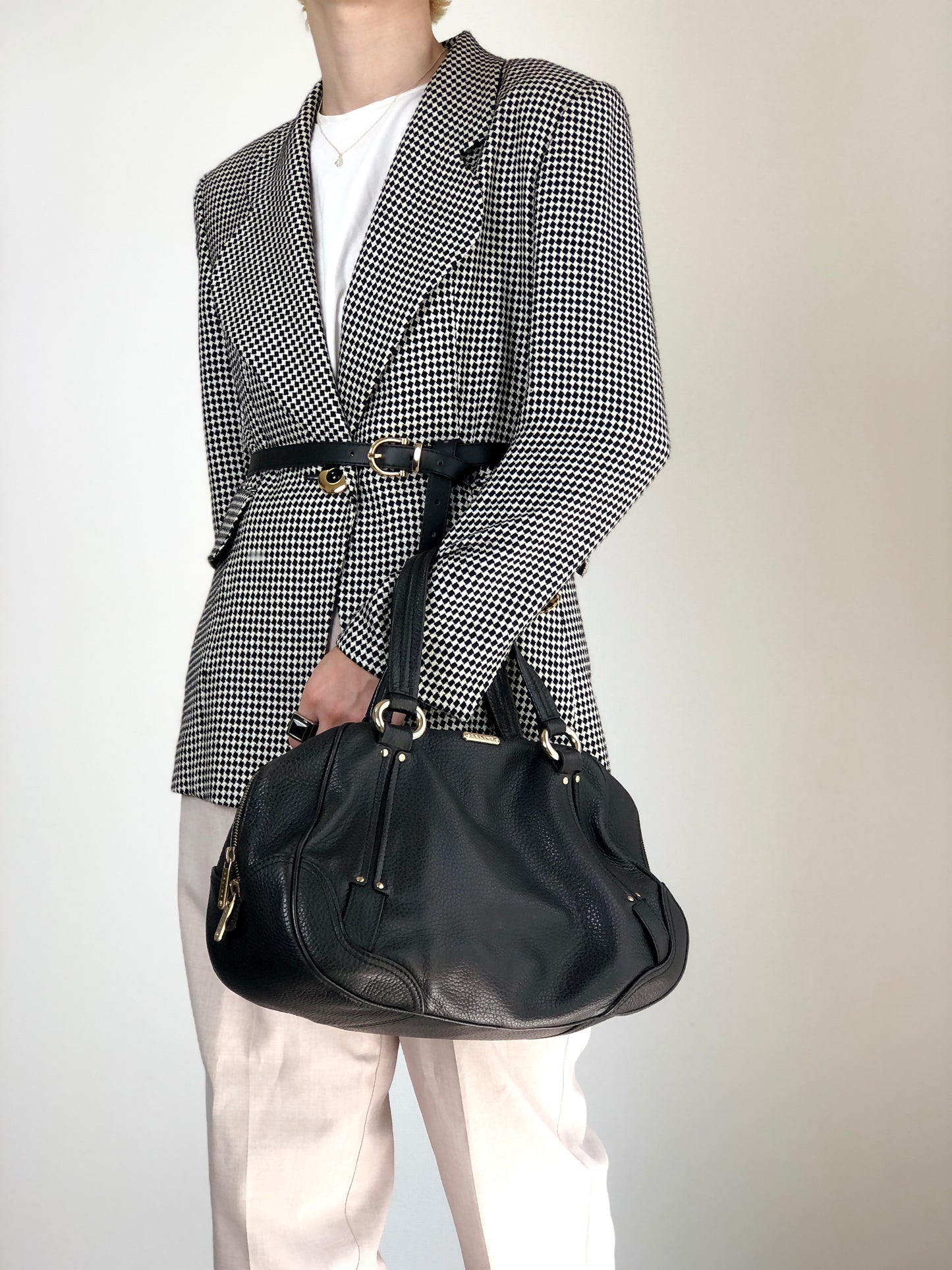 CELINE Logo Small Boston bag Handbag Black Vintage fr3ikk