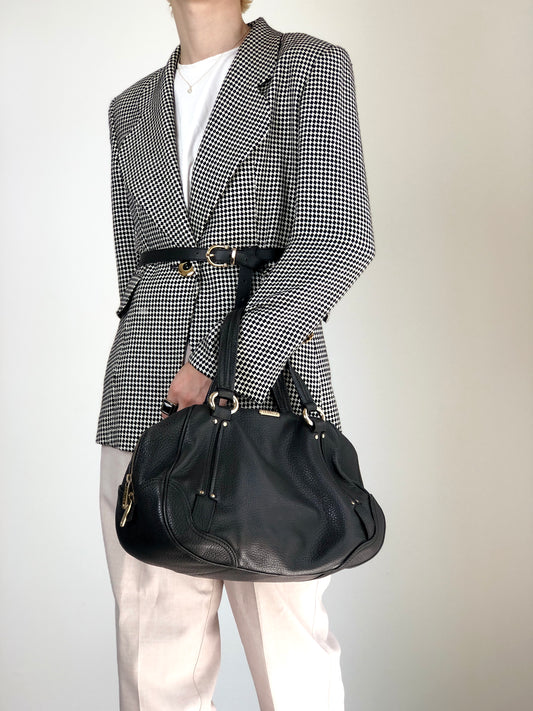 CELINE Logo Small Boston bag Handbag Black Vintage fr3ikk