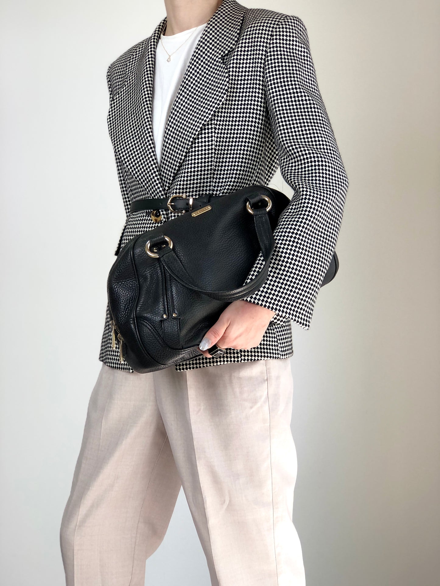 CELINE Logo Small Boston bag Handbag Black Vintage fr3ikk