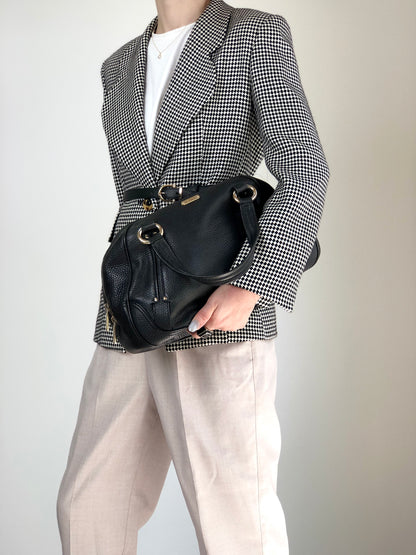 CELINE Logo Small Boston bag Handbag Black Vintage fr3ikk