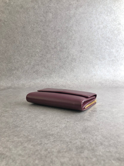 Cartier Logo Embossed Folded Wallet Bordeaux Vintage g2uux3