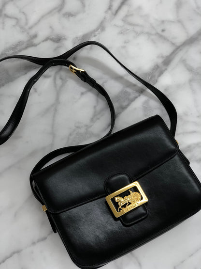 CELINE 馬車斜背包肩背包黑色復古舊款 CELINE 43kntg