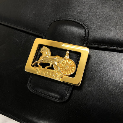 CELINE 馬車斜背包肩背包黑色復古舊款 CELINE 43kntg