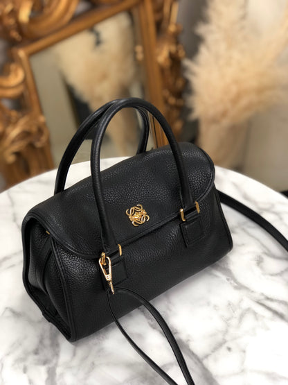 LOEWE Alamo 28 Anagram Turn lock Two-way Handbag Shoulderbag Black Vintage Old 5nr64n